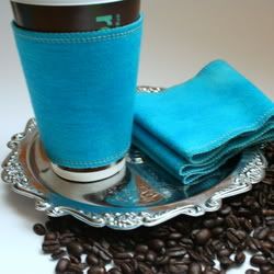 ~uniquely colourful gift giving~ <i>turquoise</i> coffee sleeve