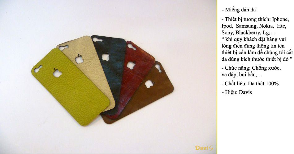 [Davis.vn] - Miếng dán da, Bao da handmade - Tinh tế trên từng sản phẩm ! - 1