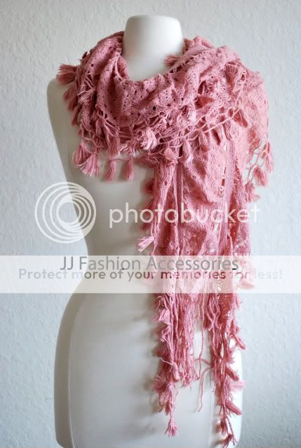 Lightweight Knit Scarf with Tassels & fringes   6 color  
