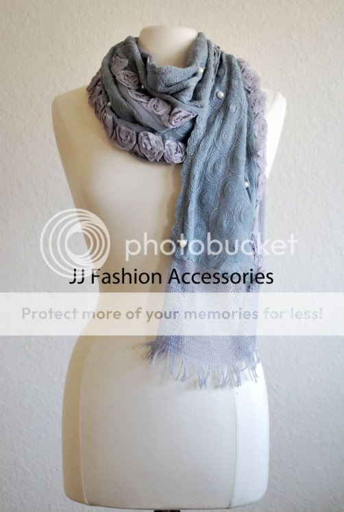Rose & Pearl Fall/Winter Scarf Wrap   4 Colors  