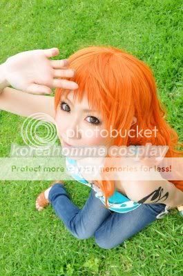 One Piece Nami after 2 years Orange Curly Cosplay Wig  