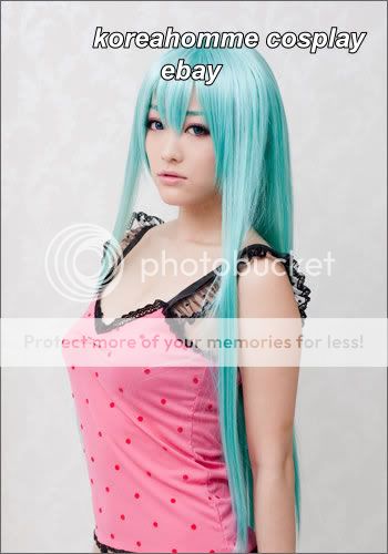 Vocaloid Hatsune Miku Aqua cosplay wig LONG 100CM BLUE  