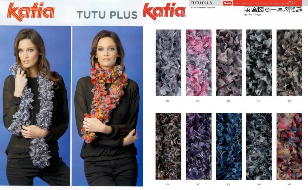 50g TUTU PLUS KATIA Rüschenwolle Rüschengarn Schalgarn Schalwolle Chiffon Schal