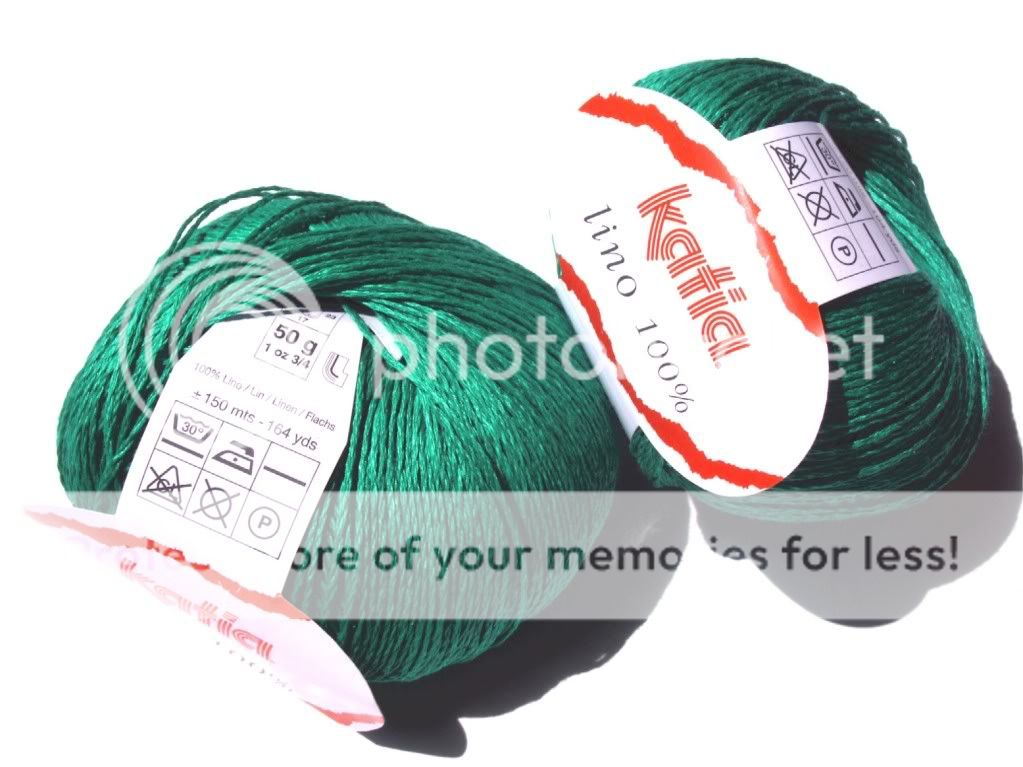 50g KATIA LINO 100% LEINEN   EMERALD   LUXUS NATURGARN